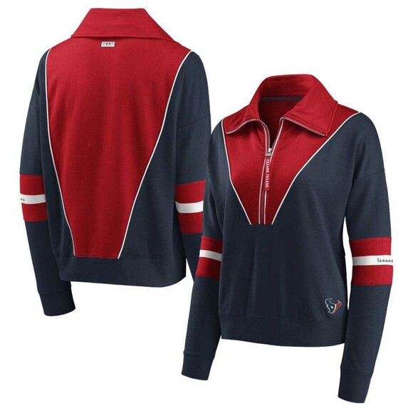 Wear By Erin Andrews Jackets & Blazers - Women's WEAR By Erin Andrews Navy Houston Texans Half-Zip Jacket XXL